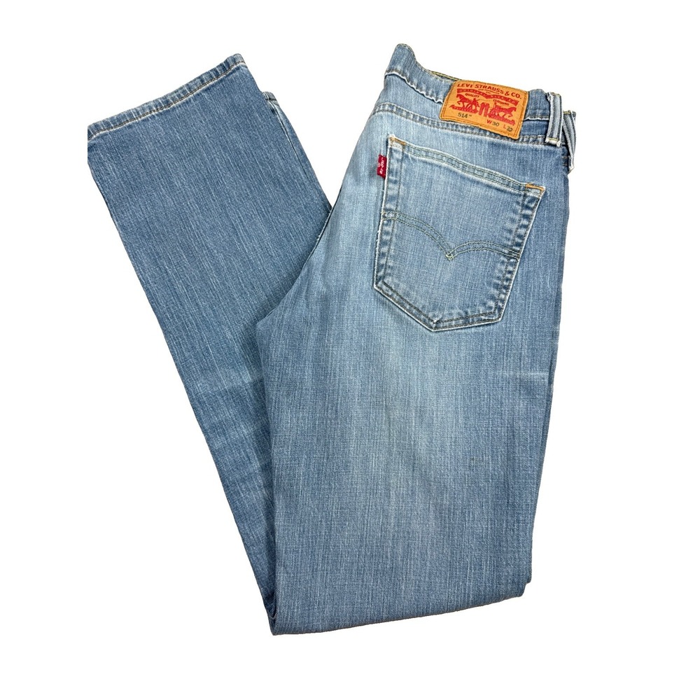 Levi's 514 Jeans Men's 30X32 (30X31) Blue Denim Straight Stretch Light Wash